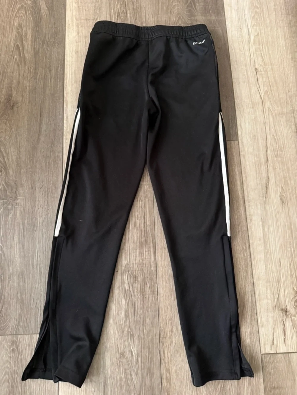 adidas Black Jogger Pants with White Side Stripes